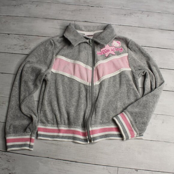 Sanrio Vintage Hello Kitty Girl's Track Jacket Zip Sweatshirt Size 10 - Picture 1 of 5